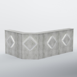 Ресепшен угловой большой РОМБ №4, Метрополитан Грей