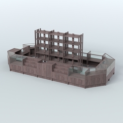 Торговый Островок "Эконом" №4 (18, 6 кв.м), Ясень Анкор темный