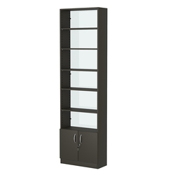 Стеллаж из ДСП с 5-ю полками 250x600 мм серии LEVEL-5 №4-1 (З/C - СТЕКЛО), Черный