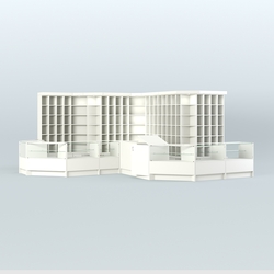 Павильон со стеклянными прилавками для продажи чая и кофе №5, Белый