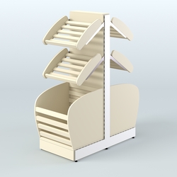 Низкий островной стеллаж малый для хлеба и выпечки СХОН-07, Крем Вайс