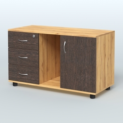 Тумба сервисная левая (на опорах) Камелот, Дуб Золотистый + Дуб Венге