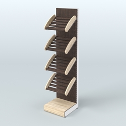 Торговый стеллаж узкий для хлеба и выпечки Феникс №5, Дуб Сонома + Дуб Венге