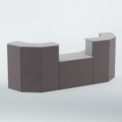 Ресепшен со столом БАРХАТ СЕРЫЙ ПЕРЛАМУТР №3 (ровная поверхность), Серый + 16 Grey