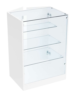 Прилавок из ДСП серии Тандем №4-600 с полками лесенкой и дверками, Белый