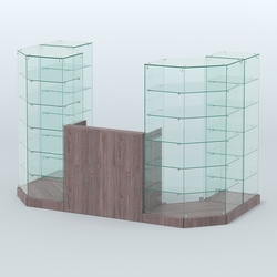 Торговый стеклянный павильон Абсолют №8а (закрытый) (3 кв.м), Ясень Анкор темный