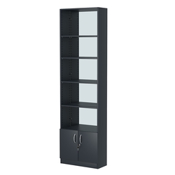 Стеллаж из ДСП с 4-мя полками 250x600 мм серии LEVEL-4 №4-2 (З/C - ЗЕРКАЛО), Антрацит