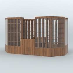 Павильон с двумя кассовыми прилавками для продажи чая и кофе №2, Орех