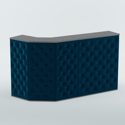 Ресепшен Г-образный БАРХАТ СЕРЫЙ ПЕРЛАМУТР №1 (карета золото), Темно-серый + 11 Blue