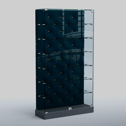 Низкая стеклянная витрина КАПИТОНЕ №9-ХП, Темно-серый + 11 Blue