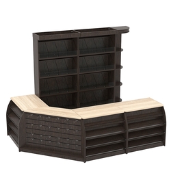 Комплект кассовой зоны со стеллажами под конфеты и орехи средний №2, Дуб Венге и Дуб Сонома