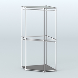 Угловой стеллаж Хром №5 с поручнями, Черный