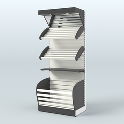 Стеллаж для хлеба и выпечки с нижней корзиной - накопителем и фризом Феникс №12ФК, Черный и Белый