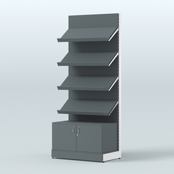 Стеллаж для хлеба и выпечки с четырьмя наклонными полками и накопителем Феникс №13Н, Темно-Серый