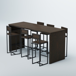 Комплект барный стол "Кофе-брейк" №4 и стулья, Дуб Венге