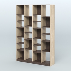 Стеллаж из ДСП серии ЛОФТ №11-2 с полками ДСП, Дуб Сонома + Дуб Венге