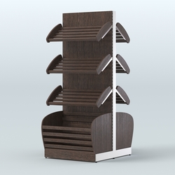 Островной высокий стеллаж с накопителями для хлеба и выпечки СХОВН-01, Дуб Венге