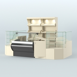 Пристенный небольшой павильон для торговли хлебом и выпечкой №1, Крем Вайс