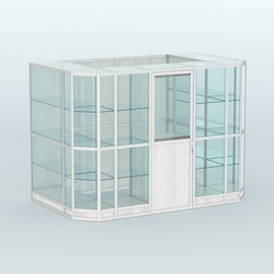 Павильон из профиля пристенный №10г (4,05 кв.м), Ясень Анкор светлый