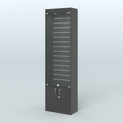 Витрина закрытая из ДСП с экономпанелью для аптеки №2-300-4, Черный