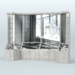 Павильон со стеклянными полками серии Эталон №4, Метрополитан Грей