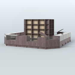 Торговый Островок "Эконом" №1-1 (25, 1 кв.м), Ясень Анкор темный и Дуб Сонома