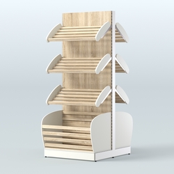 Островной высокий стеллаж с накопителями для хлеба и выпечки СХОВН-01, Белый + Дуб Сонома