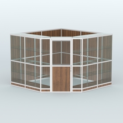 Павильон из профиля угловой №8г (9 кв.м), Орех