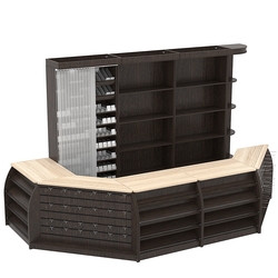 Комплект кассовой зоны со скошенным фасадом и стеллажом под сигареты большой №3-1, Дуб Венге и Дуб Сонома