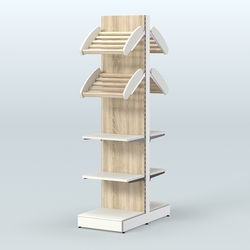 Высокий узкий островной стеллаж для хлеба и выпечки СХОВ-06, Белый + Дуб Сонома