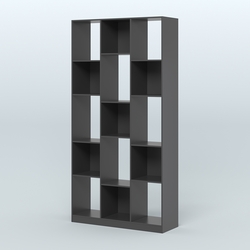 Стеллаж из ДСП серии ЛОФТ №10-1 (зеркальное отражение - Z), Черный