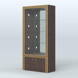 Витрина выставочная с декором №ВБА-3С, Дуб Венге