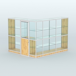 Павильон из профиля угловой №1г (5,5 кв.м), Дуб Золотистый