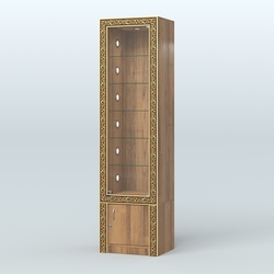 Витрина высокая с декором №ВБА-502С, Орех