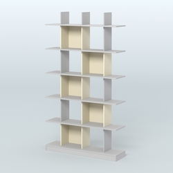 Торговый стеллаж Лофт №4 с ячейками, Серый + Крем Вайс