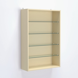 Витрина настенная №202-1Г открытая с четырьмя полками, Крем Вайс