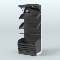 Стеллаж для хлеба и выпечки с нижней корзиной - накопителем и фризом Феникс №12ФК, Черный