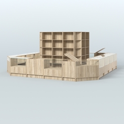 Торговый Островок "Эконом" №1-1 (25, 1 кв.м), Дуб сонома