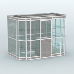 Павильон из профиля пристенный №10в (4,05 кв.м), Бетон Чикаго светло-серый F186 ST9