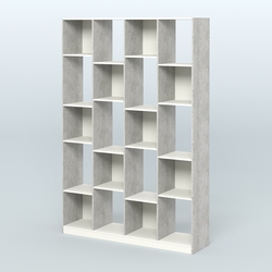 Стеллаж из ДСП серии ЛОФТ №11-1, Метрополитан Грей + Белый