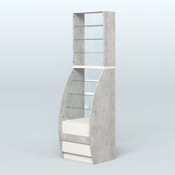 Витрина БРИЗ №1-600, Метрополитан Грей + Белый