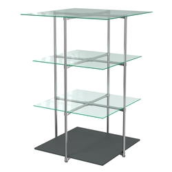 Торговый стенд Экспозиция с полками №1 (с тремя стеклянными полками 6 мм), Антрацит