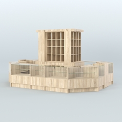 Павильон с круговым обзором для продажи чая и кофе №9, Дуб сонома