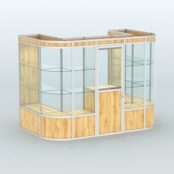 Павильон из профиля пристенный №4а (4,05 кв. м), Дуб Золотистый