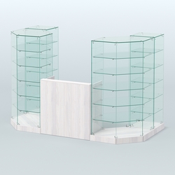 Торговый стеклянный павильон Абсолют №8а (закрытый) (3 кв.м), Ясень Анкор светлый