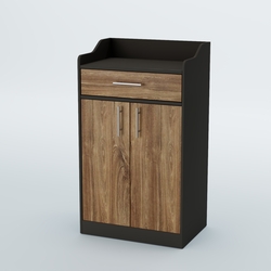 Стойка официанта "Бармен" №5, Черный + Дуб Канзас Коричневый