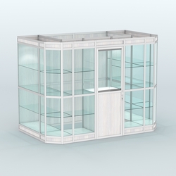 Павильон из профиля пристенный №10в (4,05 кв.м), Ясень Анкор светлый