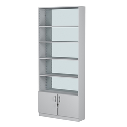Стеллаж из ДСП с 4-мя полками 250x900 мм серии LEVEL-4 №11-2 (З/C - ЗЕРКАЛО), Серый