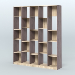 Стеллаж из ДСП серии ЛОФТ №13-1, Ясень Анкор темный и Дуб Сонома