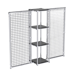 Хромированное вешало ЯЧЕЙКА №2-3 с полками ДСП 16мм, Черный